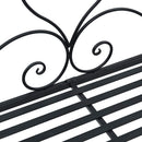 vidaXL Kerti pad párnával Fekete 104 x 54 x 93cm Acél