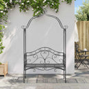 vidaXL Kerti pad Fekete 121 x 48 x 200 cm Acél