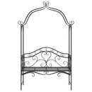 vidaXL Kerti pad párnával Fekete 104 x 54 x 93cm Acél