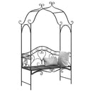 vidaXL Kerti pad Fekete 121 x 48 x 200 cm Acél