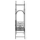 vidaXL Kerti pad Fekete 121 x 48 x 200 cm Acél