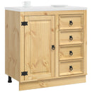 vidaXL Cabinet SKI Mézes Barna 80 x 46 x 81 cm Tömör fenyőfa