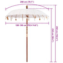 vidaXL Balinéz Napernyő Krém 185 x 185 x 260 cm Pamut