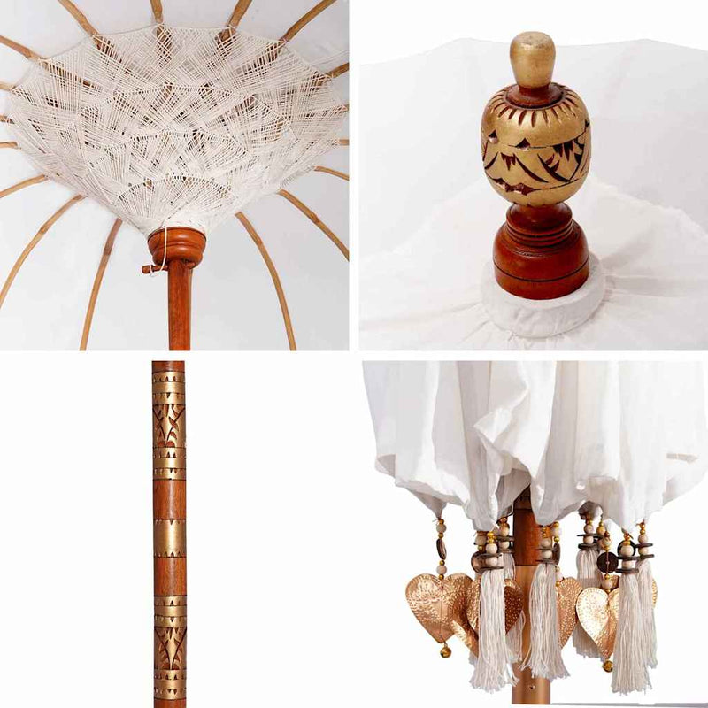 vidaXL Balinéz Napernyő Krém 215 x 215 x 260 cm Pamut