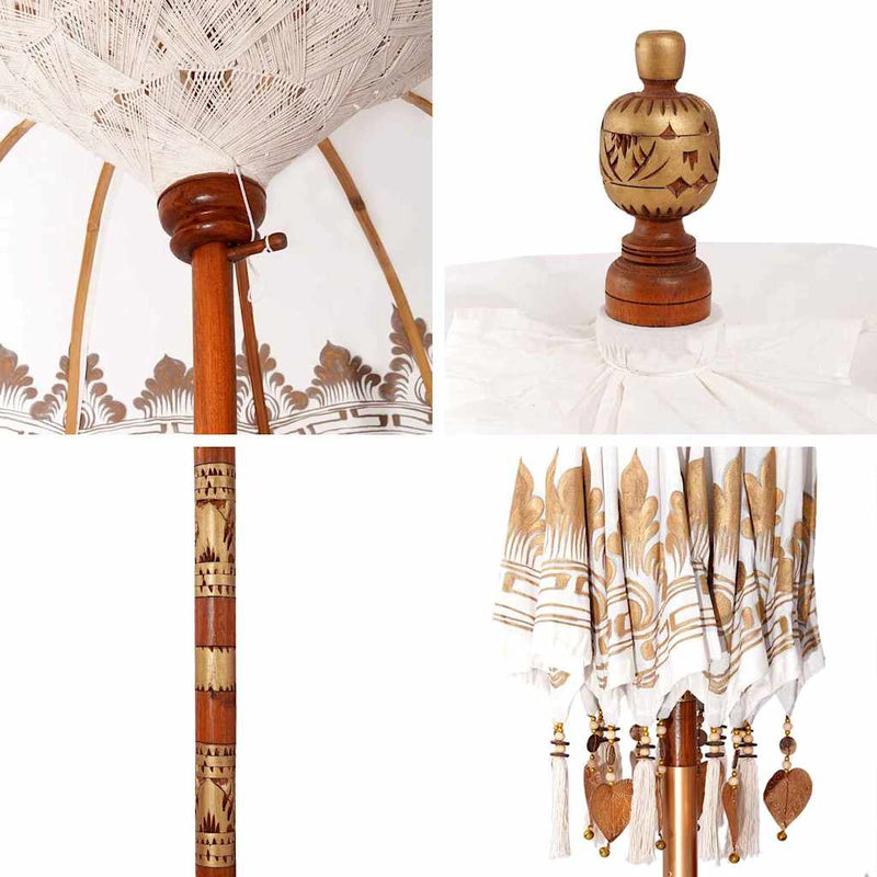 vidaXL Balinéz Napernyő Krém 185 x 185 x 260 cm Pamut