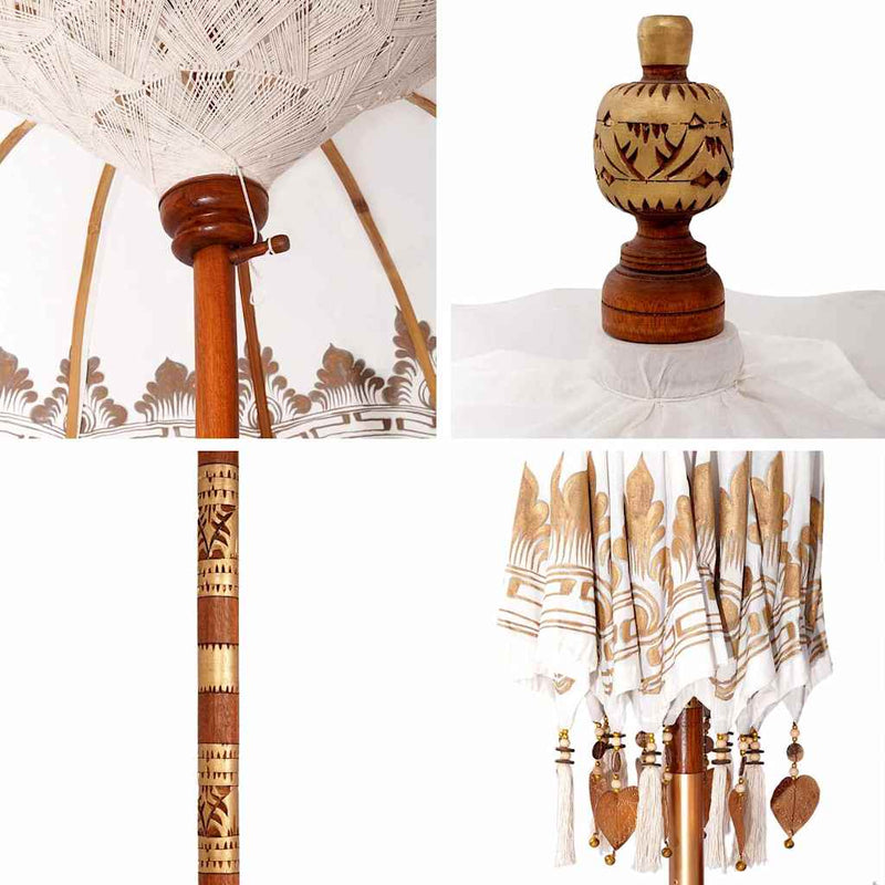 vidaXL Balinéz Napernyő Krém 215 x 215 x 260 cm Pamut