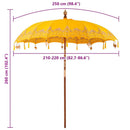 vidaXL Balinéz Napernyő Sárga 215 x 215 x 260 cm Pamut