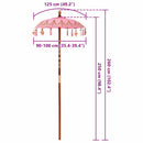 vidaXL Balinéz Napernyő Rózsaszín 95 x 95 x 260 cm Pamut