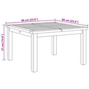 vidaXL Dohányzóasztal Barna 60 x 60 x 36 cm Tömör tíkfa