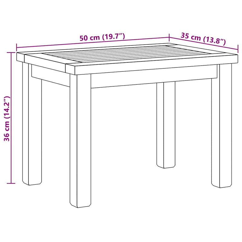 vidaXL Dohányzóasztal Barna 50 x 35 x 36 cm Tömör tíkfa