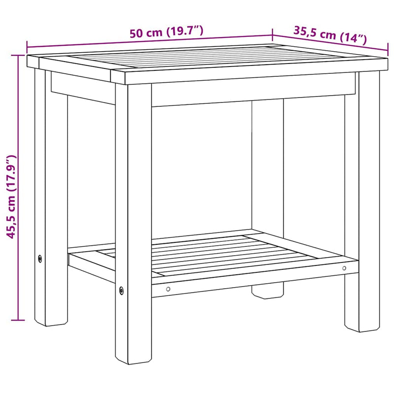 vidaXL Dohányzóasztal Barna 50 x 35 x 45 cm Tömör tíkfa