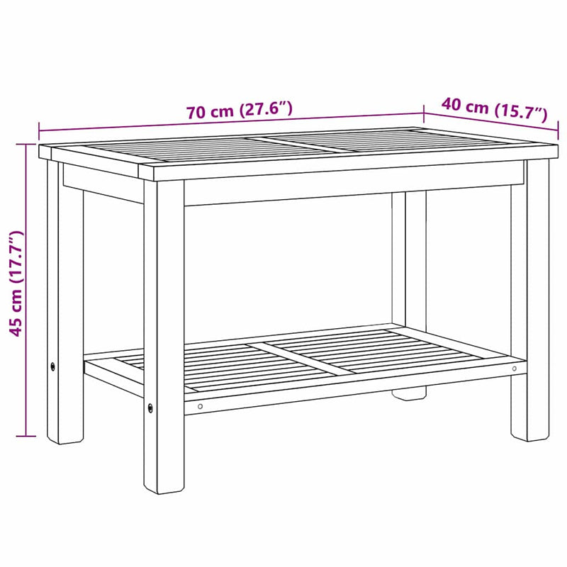 vidaXL Dohányzóasztal Barna 70 x 40 x 45 cm Tömör tíkfa
