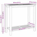 vidaXL Dohányzóasztal tárolóval Barna 85 x 35 x 75 cm Tömör tíkfa