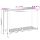 vidaXL Dohányzóasztal tárolóval Barna 110 x 40 x 45 cm Tömör tíkfa