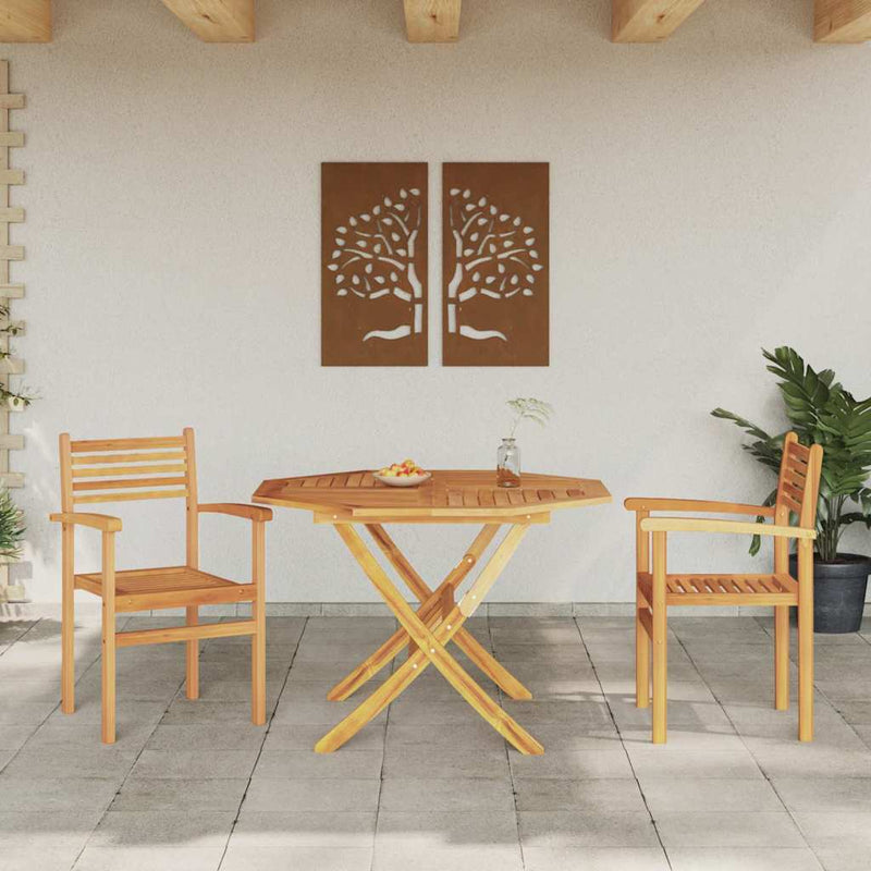 vidaXL Kerti összecsukható székek 2 pcs Barna 55.5 x 55.5 x 90 cm