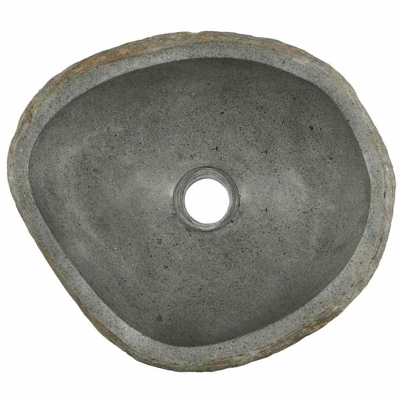 vidaXL Mosdó Világosszürke (38-45) x (30-35) x 15 cm Folyami kő