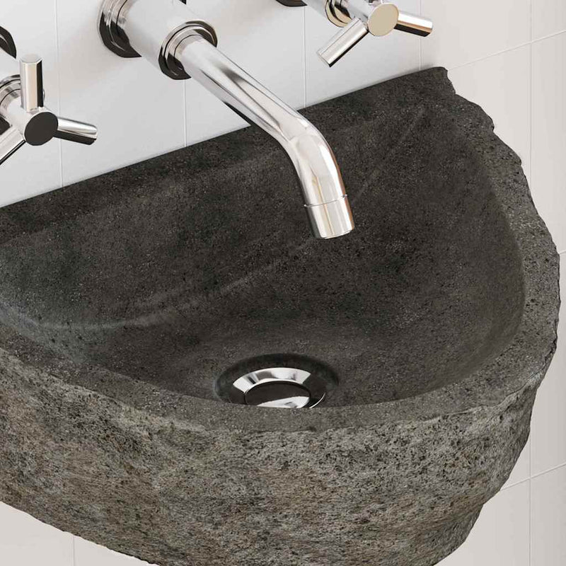 vidaXL Fali mosdó Szürke (30-37) x (25-30) x 12 cm Folyami kő