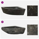 vidaXL Mosdó Szürke (38-45) x (38-45) x 12 cm Folyami kő