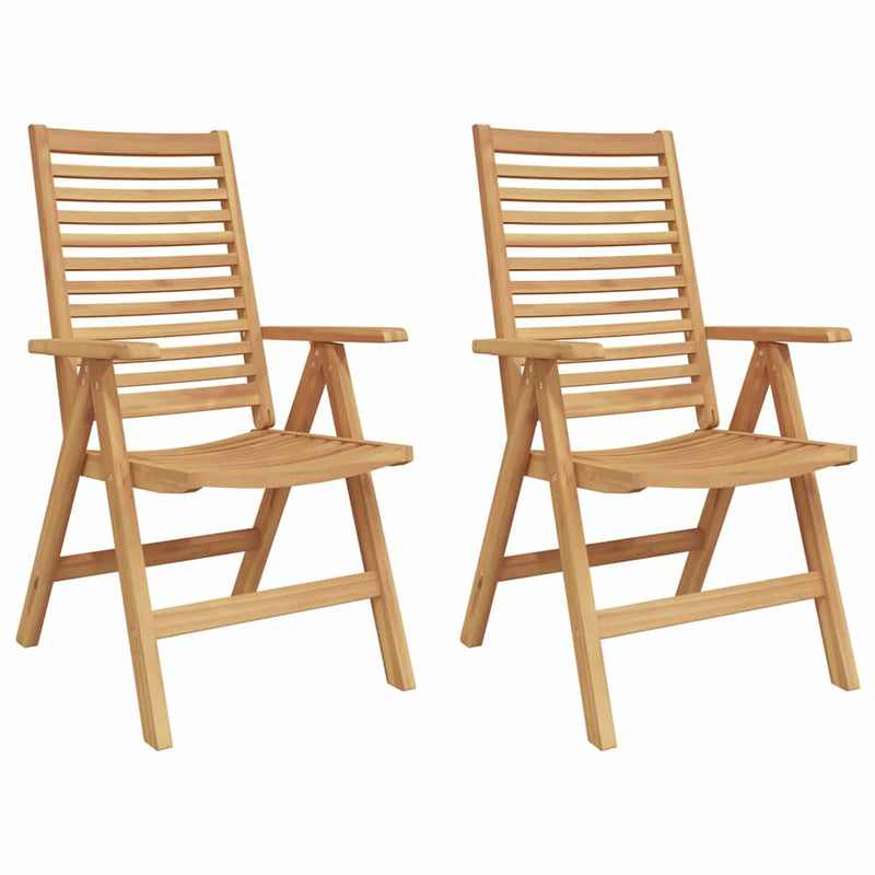 vidaXL Kerti székek 2 pcs Barna 52 x 64.5 x 108 cm Tömör akácfa