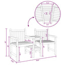 vidaXL Kültéri Székek Barna 152 x 63 x 89 cm Tömör tíkfa