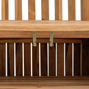 vidaXL Kerti pad tárolóval ajtóval 114 x 60 x 90 cm Tömör Teakfa