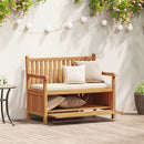 vidaXL Kerti pad tárolóval ajtóval 114 x 60 x 90 cm Tömör Teakfa