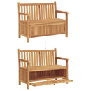 vidaXL Kerti Tároló Pad tárolóval Barna 114 x 60 x 90 cm Tömör tíkfa