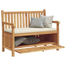 vidaXL Kerti pad tárolóval ajtóval 114 x 60 x 90 cm Tömör Teakfa