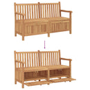 vidaXL Kerti pad tárolóval ajtóval 150 x 60 x 90 cm Tömör Teakfa