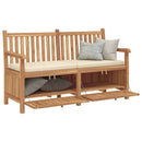 vidaXL Kerti pad tárolóval ajtóval 150 x 60 x 90 cm Tömör Teakfa