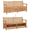 vidaXL Kerti Tároló Pad tárolóval Barna 180 x 60 x 90 cm Tömör tíkfa