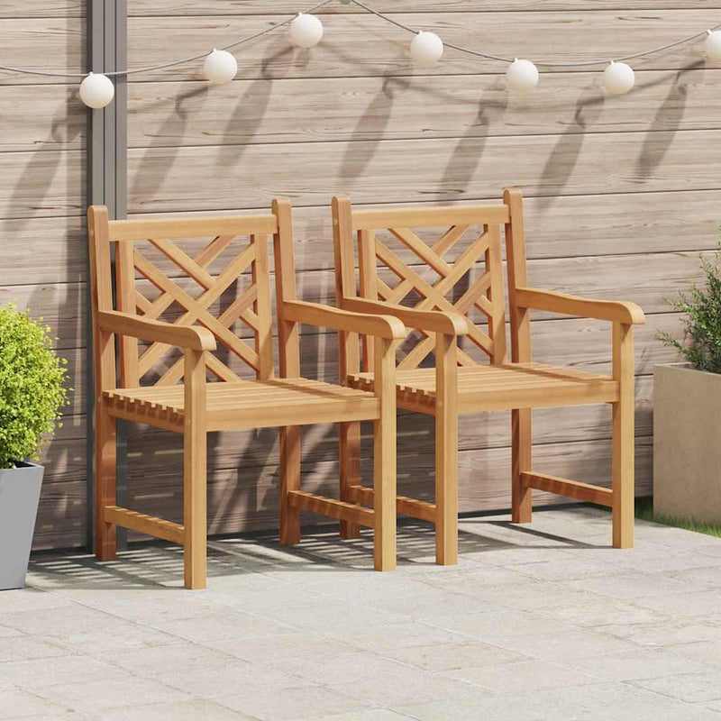 vidaXL Kerti székek 2 pcs Barna 58 x 60 x 90 cm Tömör tíkfa