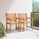 vidaXL Kerti Szék 2 pcs 60 x 58 x 90 cm Tömör Teakfa