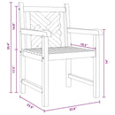 vidaXL Kerti székek 2 pcs Barna 58 x 60 x 90 cm Tömör tíkfa