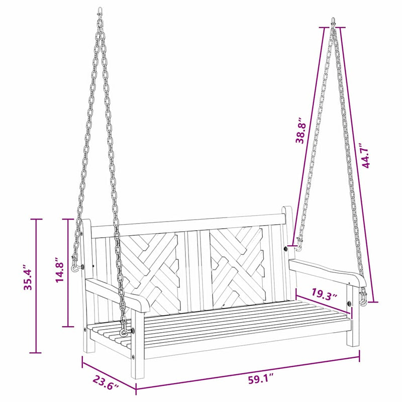 vidaXL Hinta Pad Egyéb Barna 114 x 60 x 64 cm Tömör tíkfa