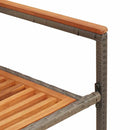 vidaXL Kerti összecsukható székek 2 pcs Barna és Szürke