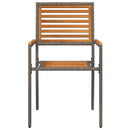 vidaXL Kerti összecsukható székek 2 pcs Barna és Szürke