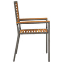 vidaXL Kerti összecsukható székek 2 pcs Barna és Szürke