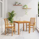 vidaXL Étkezőszék 2 pcs Barna 62 x 55 x 94 cm Tömör Teakfa