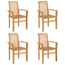 vidaXL Étkezőszék 4 pcs Barna 62 x 55 x 94 cm Tömör Teakfa