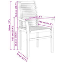 vidaXL Étkezőszék 4 pcs Barna 62 x 55 x 94 cm Tömör Teakfa