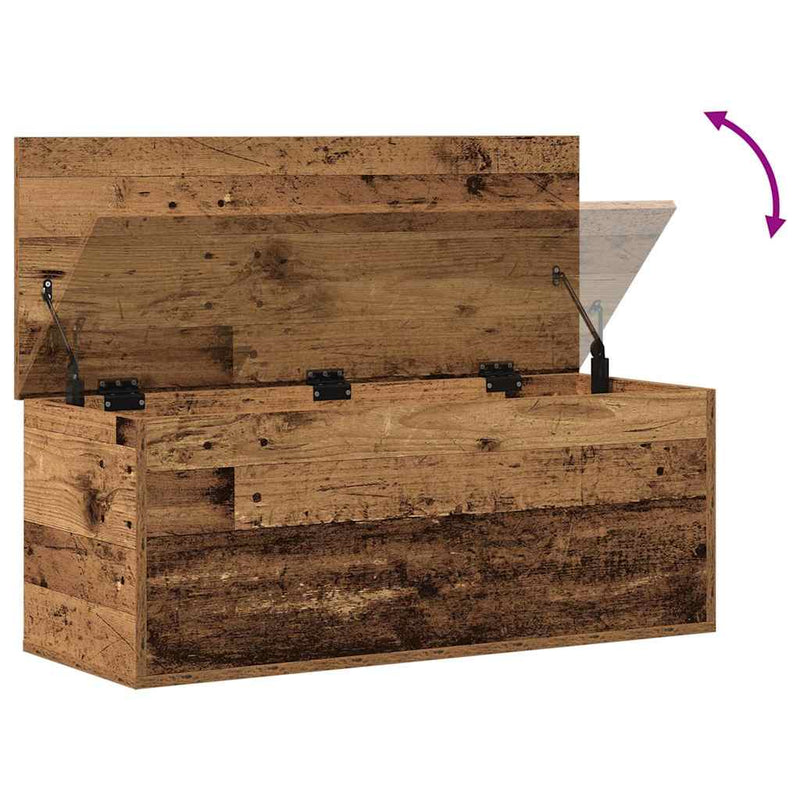 vidaXL Tároló Doboz tárolóval Régi fa 90 x 35 x 35 cm Faanyag