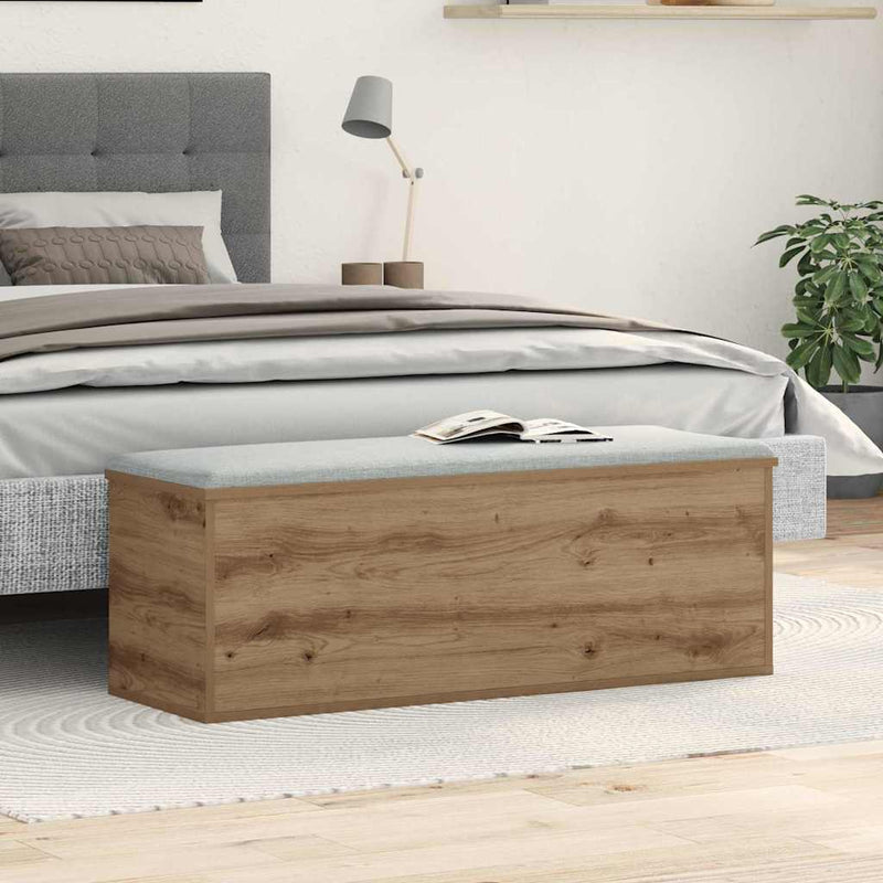 vidaXL Tároló Doboz tárolóval kézműves tölgy 102 x 35 x 35 cm Faanyag