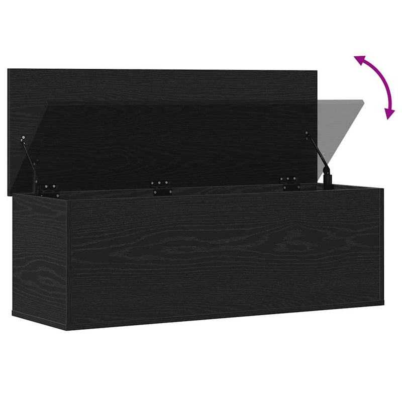 vidaXL Tároló Doboz tárolóval Musta tammi 102 x 35 x 35 cm Faanyag