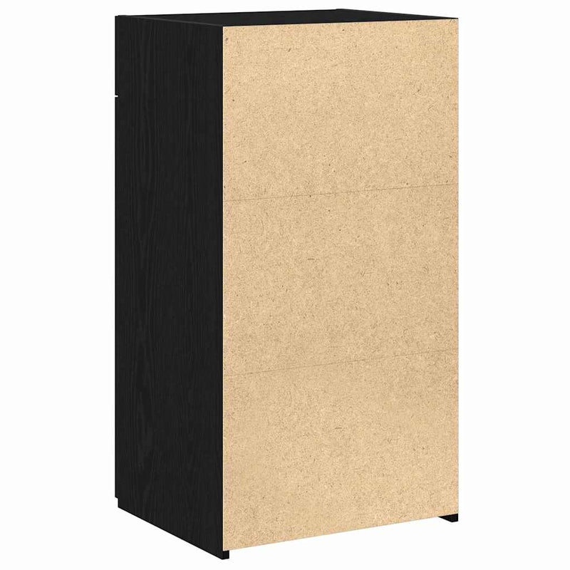 vidaXL Széf fiókkal Musta tammi 30 x 42.5 x 93 cm Faanyag
