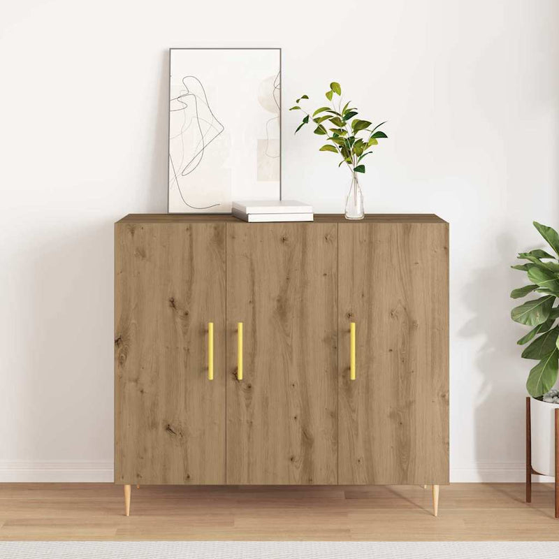 vidaXL Széf kézműves tölgy 90 x 34 x 80 cm Faanyag
