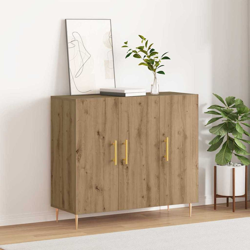 vidaXL Széf kézműves tölgy 90 x 34 x 80 cm Faanyag