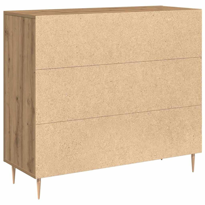 vidaXL Széf kézműves tölgy 90 x 34 x 80 cm Faanyag