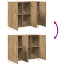 vidaXL Széf kézműves tölgy 90 x 34 x 80 cm Faanyag