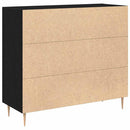 vidaXL Széf Fekete tölgy 90 x 34 x 80 cm Faanyag